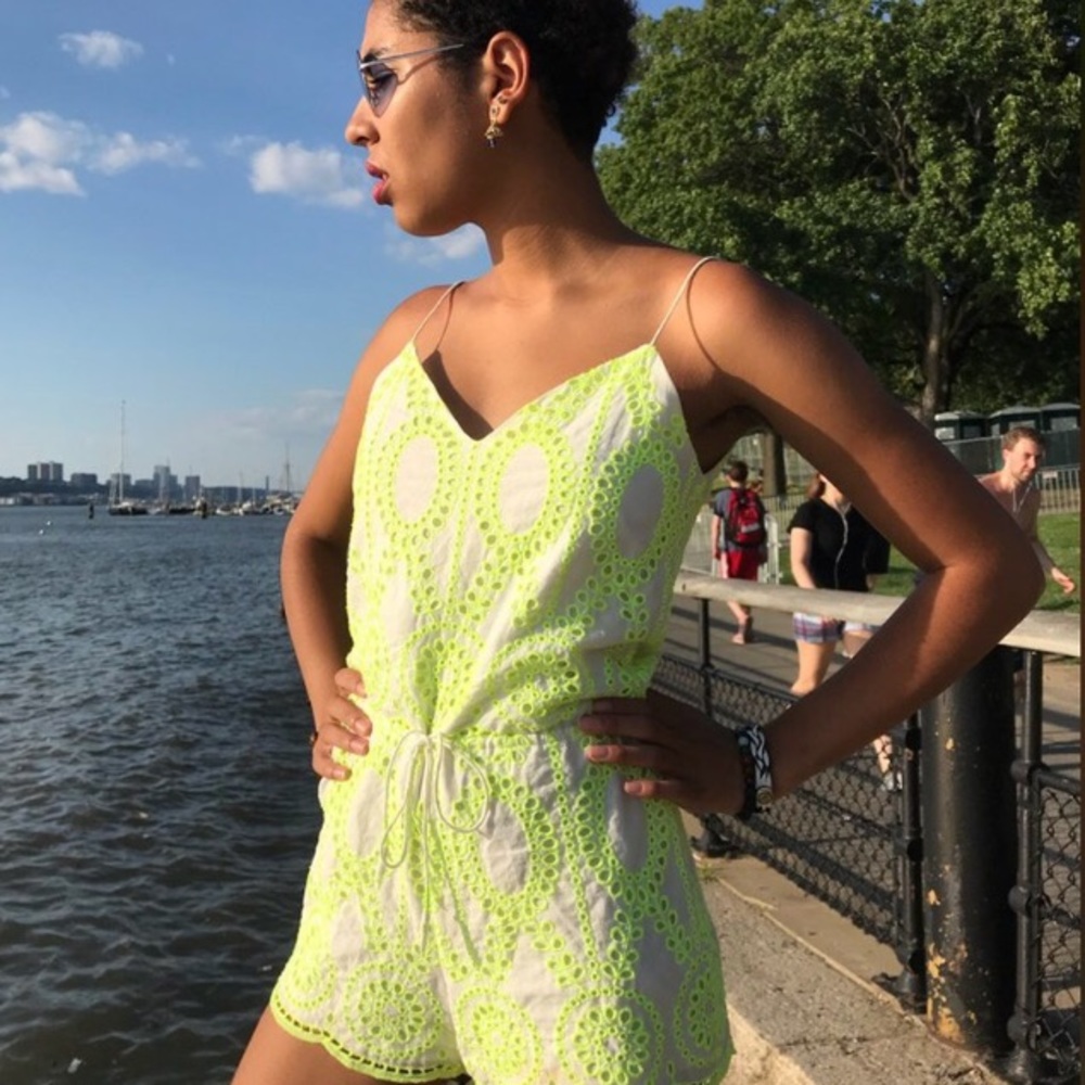 NEONE yellow and white romper